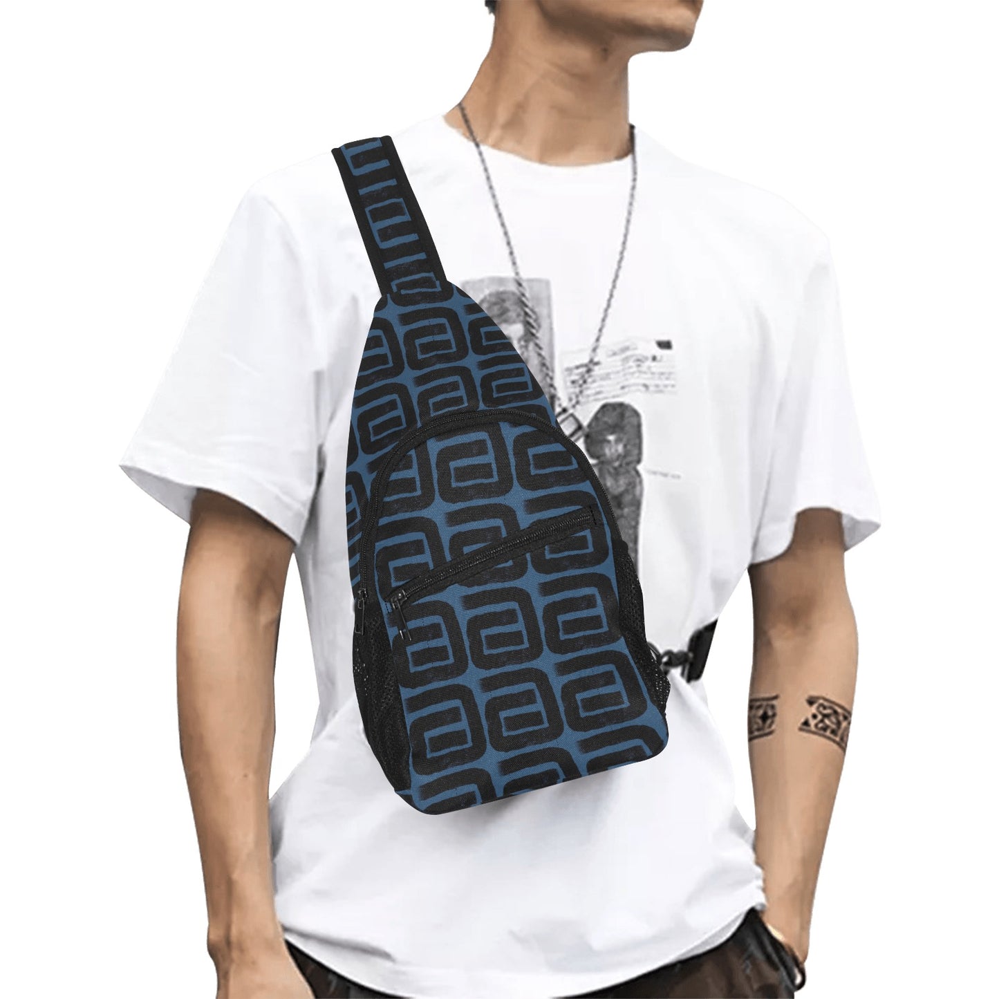 FSG Blue Geometry Chest Bag