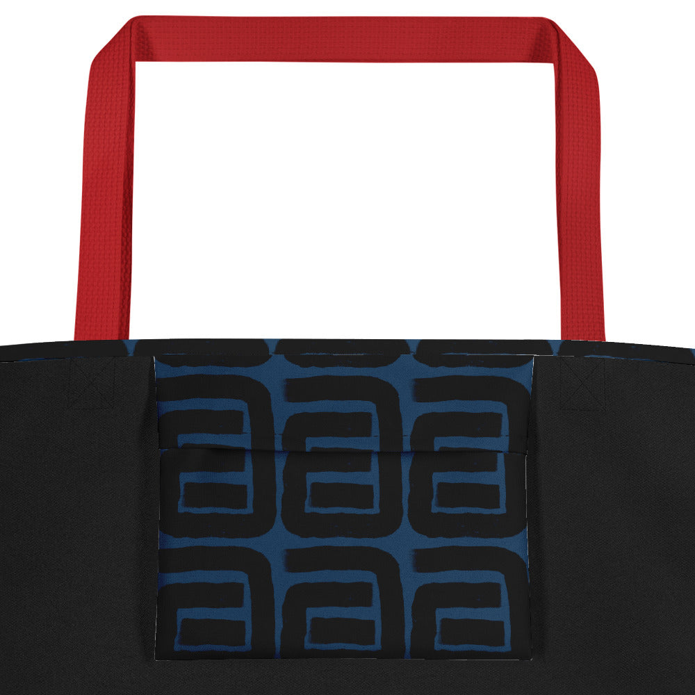 FSG Blue Geometry Large Tote Bag