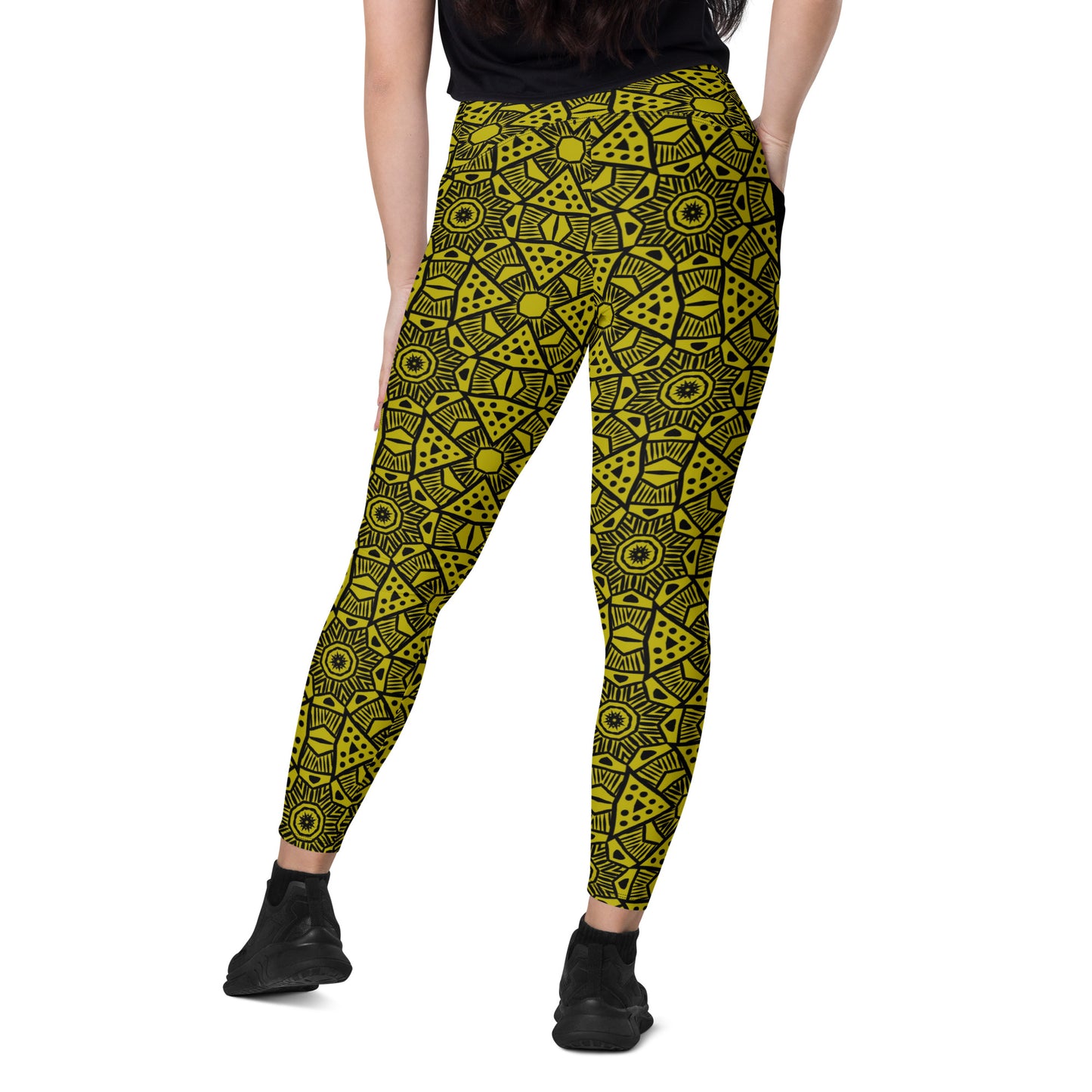 FSG Golden Leopard Premium Leggings with pockets