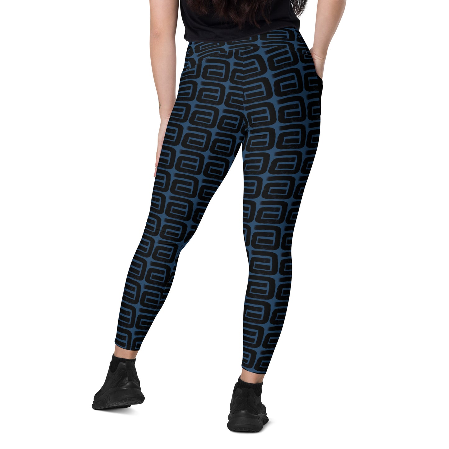 FSG Blue Geometry Premium Leggings with pockets