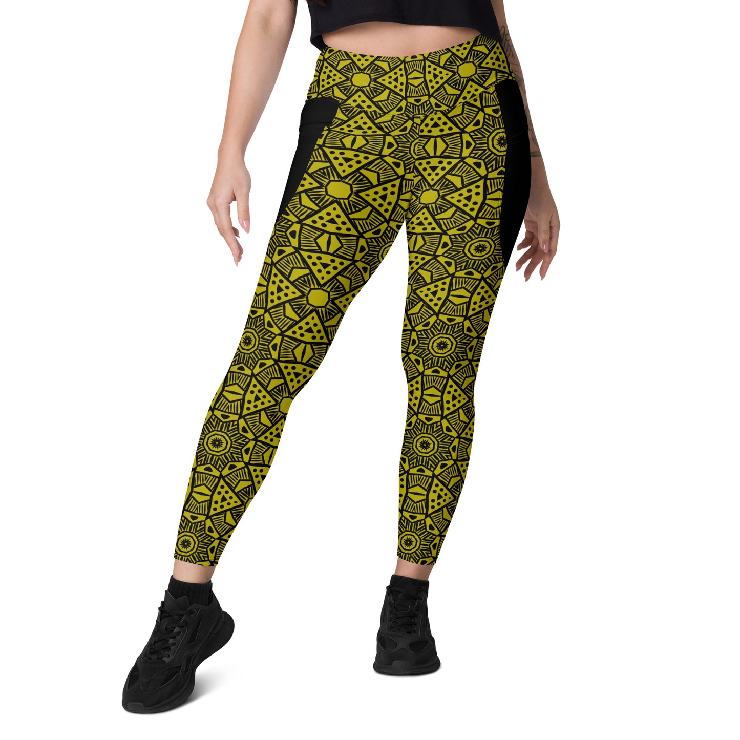 FSG Golden Leopard Premium Leggings with pockets