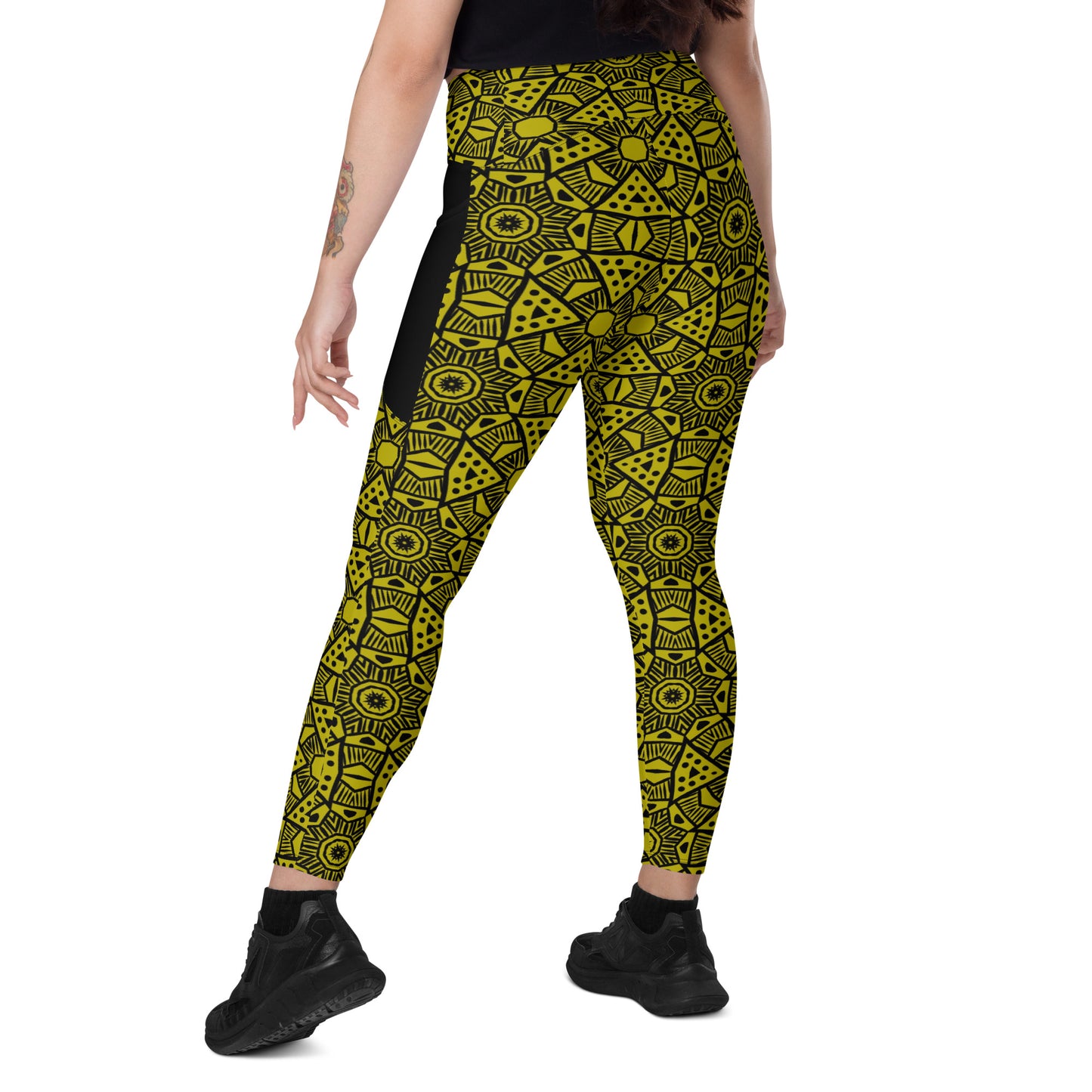 FSG Golden Leopard Premium Leggings with pockets