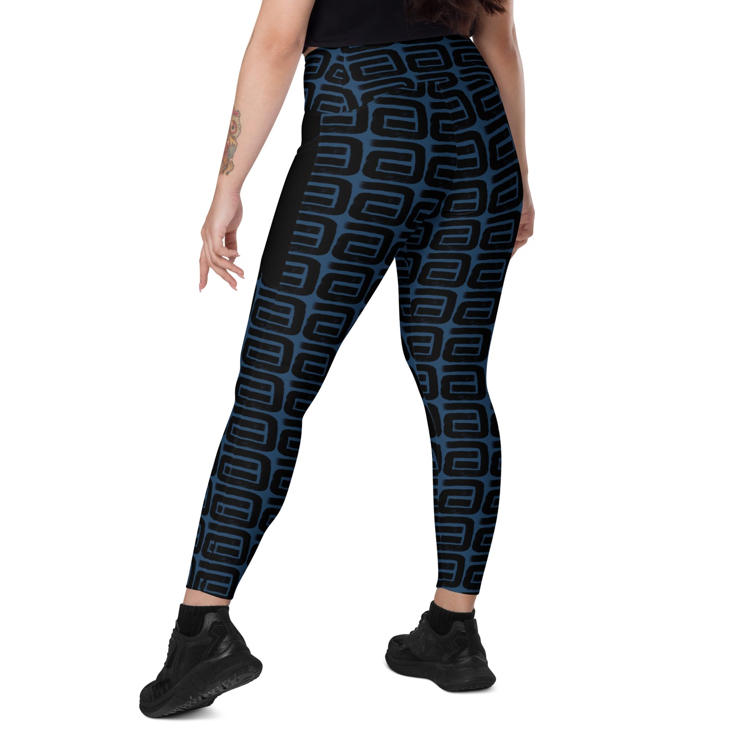 FSG Blue Geometry Premium Leggings with pockets