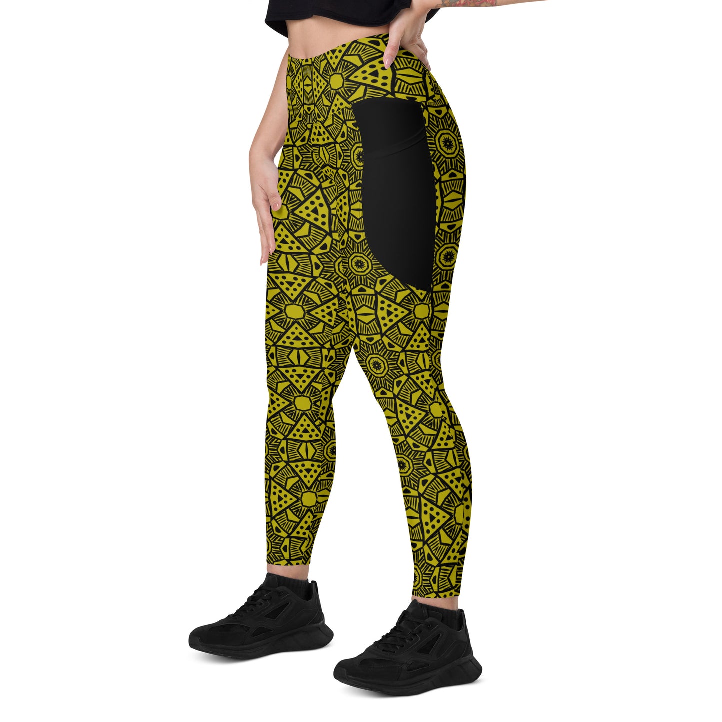 FSG Golden Leopard Premium Leggings with pockets