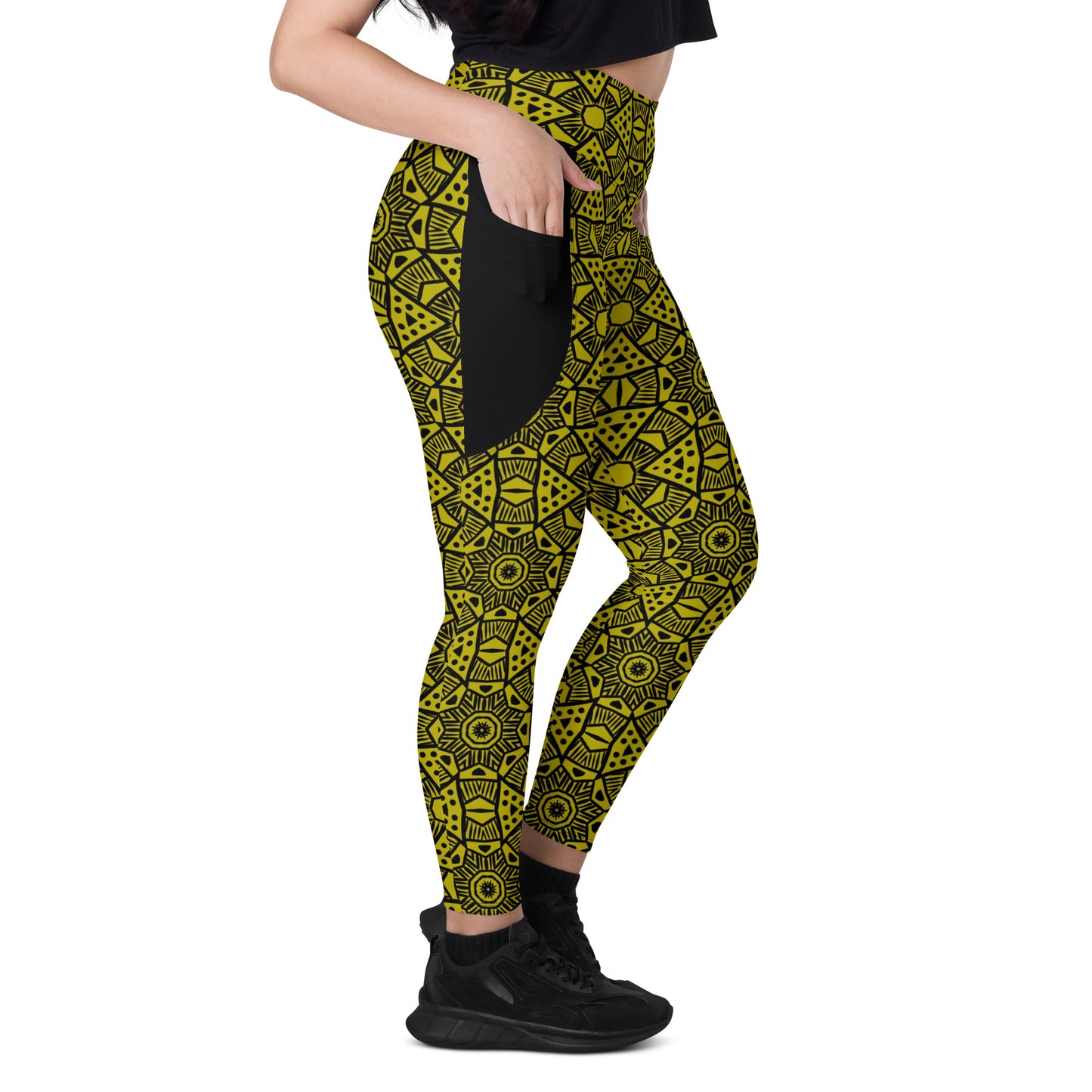 FSG Golden Leopard Premium Leggings with pockets