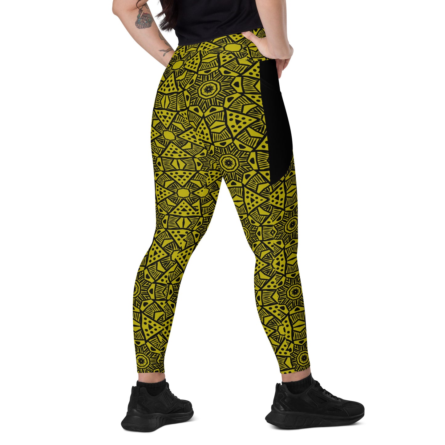 FSG Golden Leopard Premium Leggings with pockets