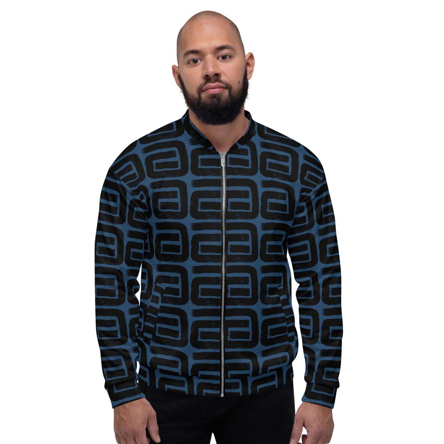 FSG Blue Geometry Unisex Bomber Jacket