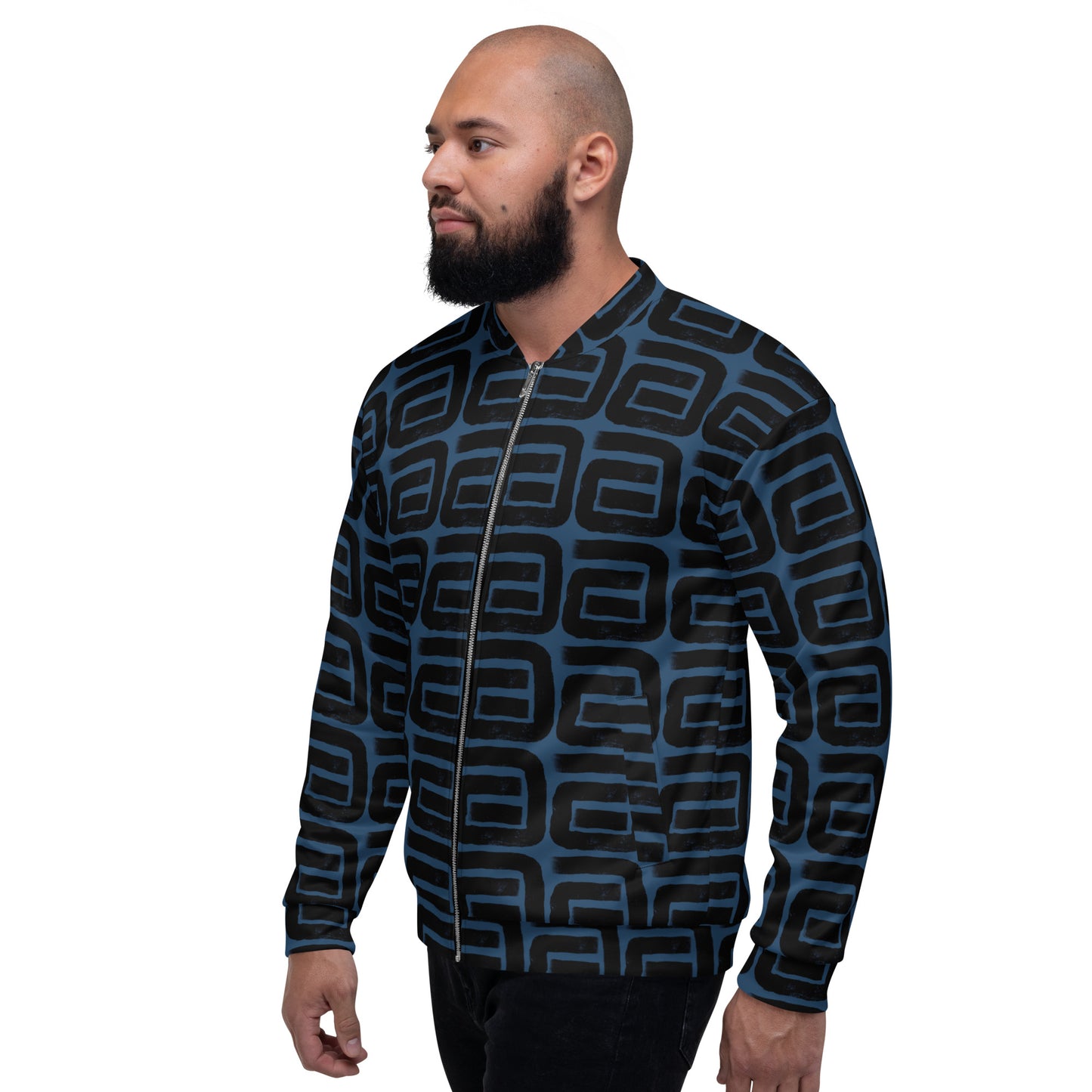 FSG Blue Geometry Unisex Bomber Jacket