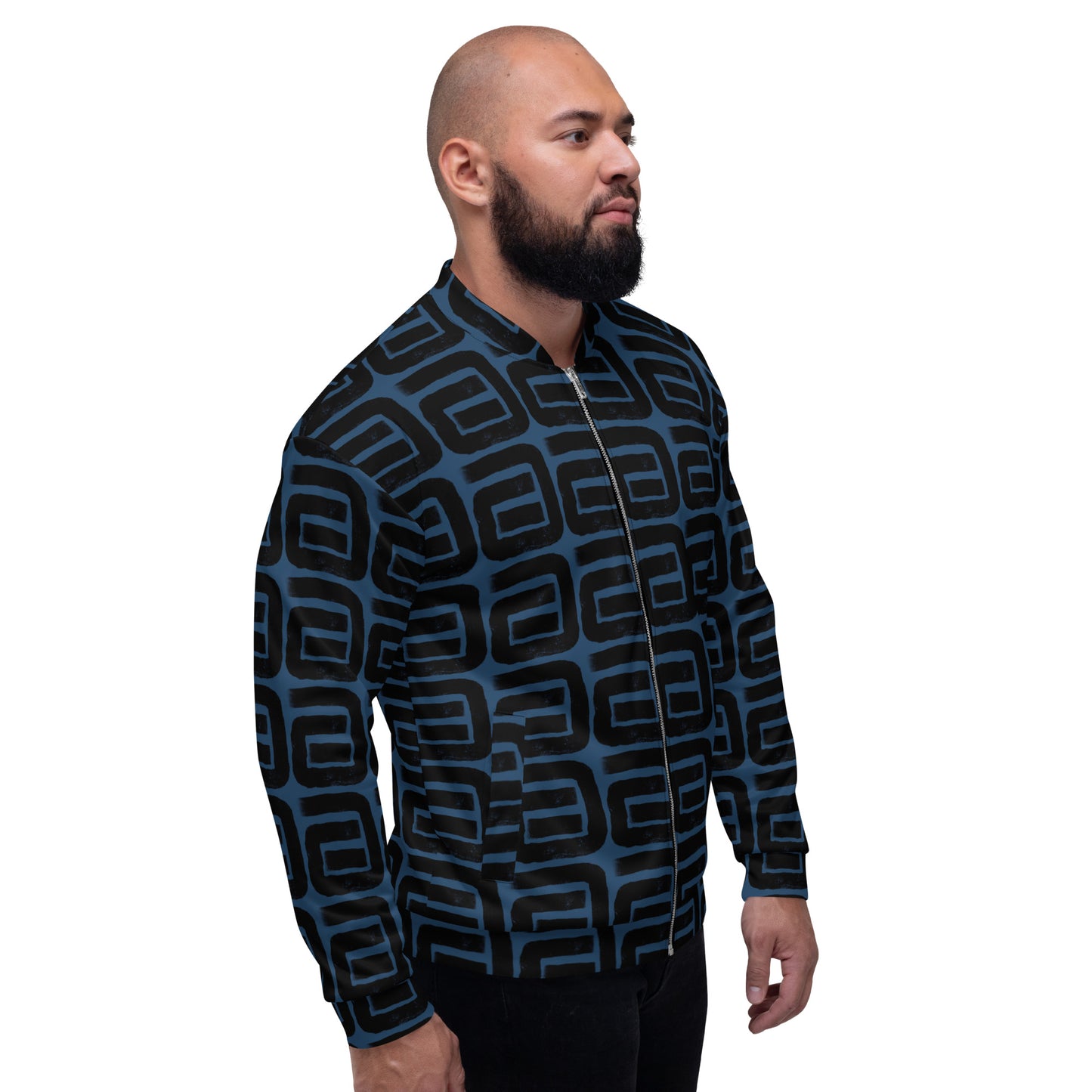 FSG Blue Geometry Unisex Bomber Jacket