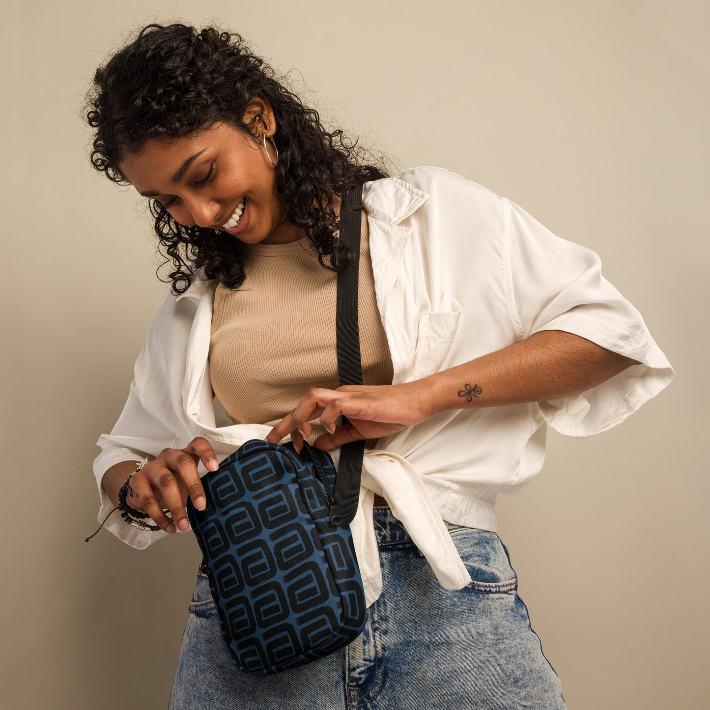 FSG Blue Geometry Crossbody Bag